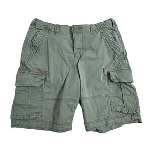 George Cargo Shorts Mens 32 Green Safari Utility Pocket Outdoor Work Chino